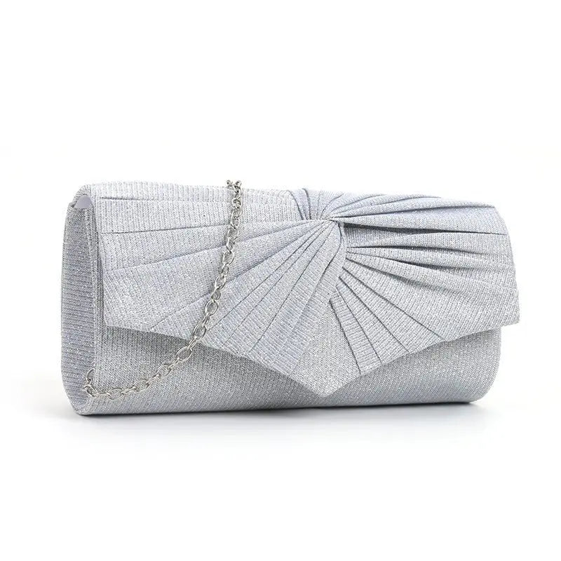 Pleated lace women's bag, solid color Clutch handbag - Blade & Thread