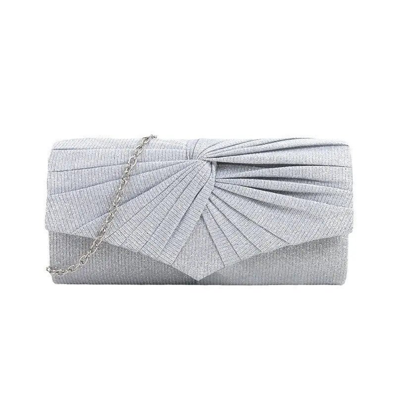Pleated lace women's bag, solid color Clutch handbag - Blade & Thread