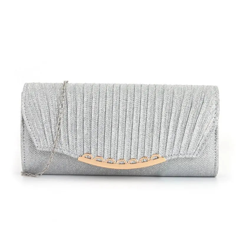 Pleated stitching chain crossbody Clutch Handbag - Blade & Thread