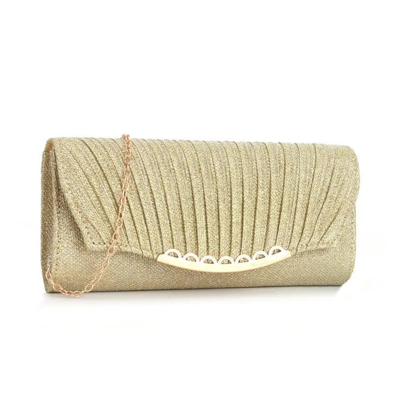 Pleated stitching chain crossbody Clutch Handbag - Blade & Thread