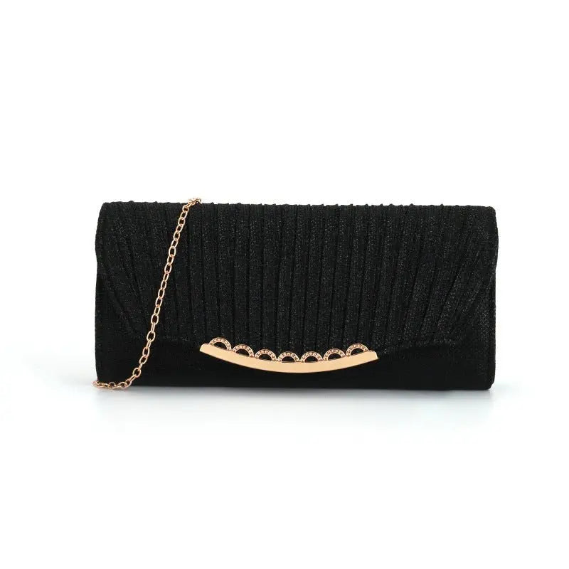 Pleated stitching chain crossbody Clutch Handbag - Blade & Thread