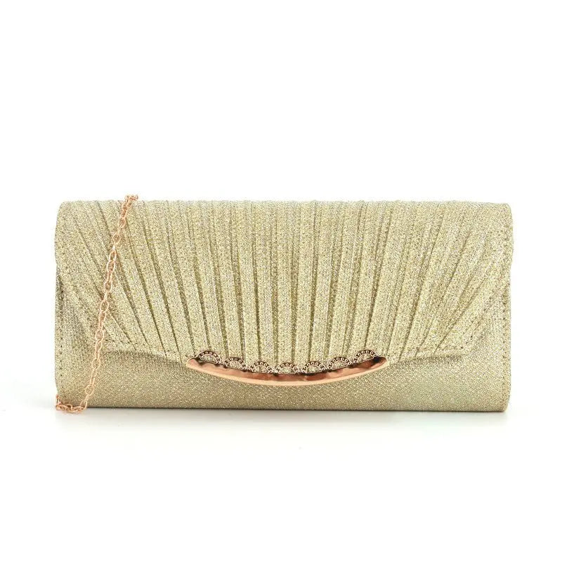 Pleated stitching chain crossbody Clutch Handbag - Blade & Thread