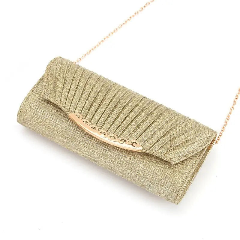 Pleated stitching chain crossbody Clutch Handbag - Blade & Thread
