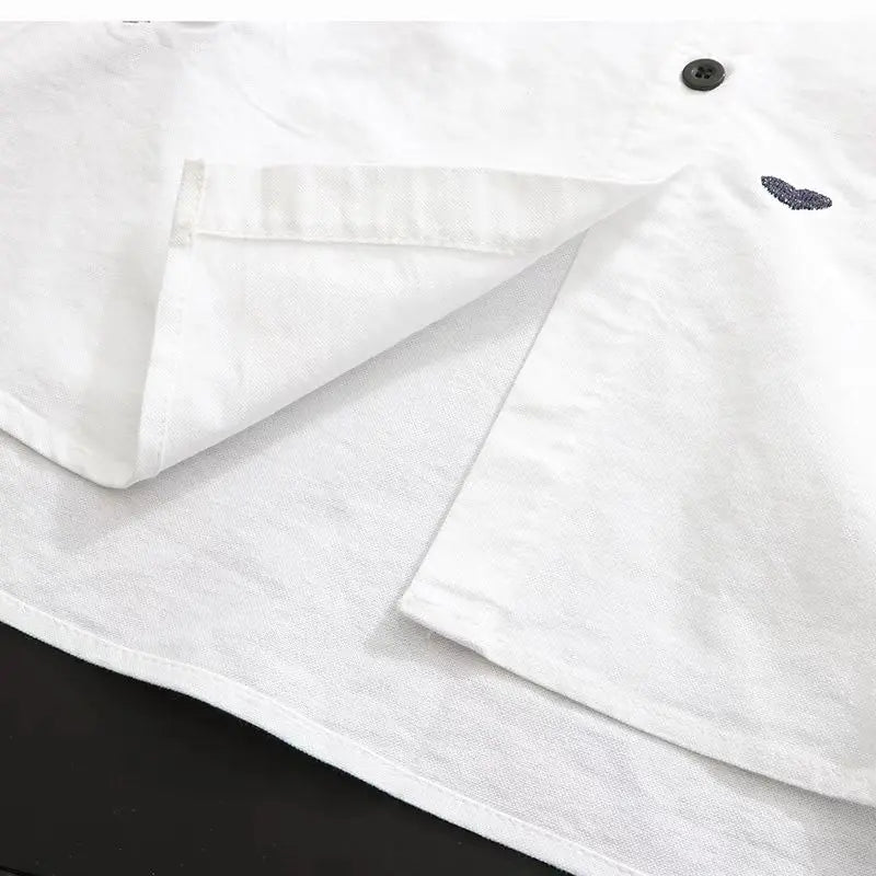 Plus size Cotton Embroidery women loose long white shirts casual ladies blouse - Blade & Thread