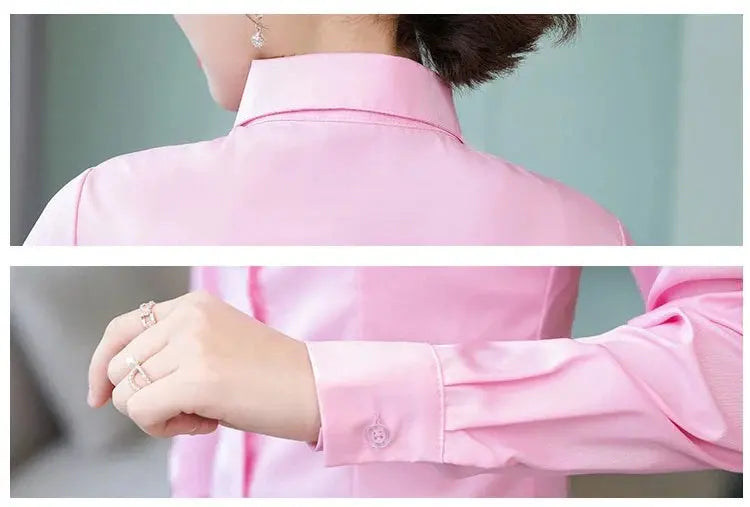 Polyester Cotton Shirts for Women Long Sleeve Blouse - Blade & Thread