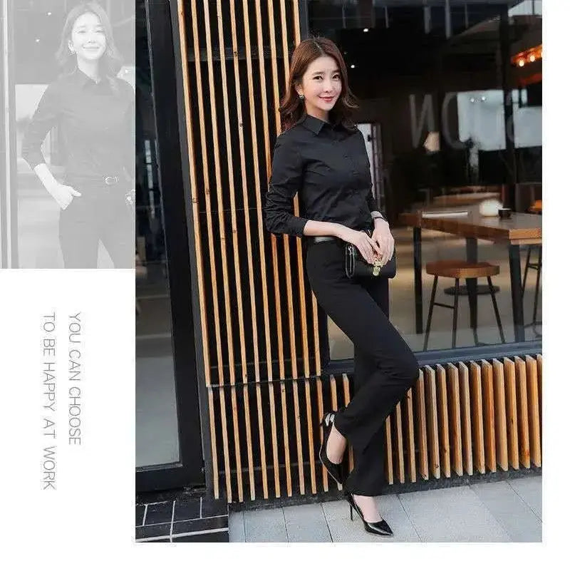 Polyester Cotton Shirts for Women Long Sleeve Blouse - Blade & Thread