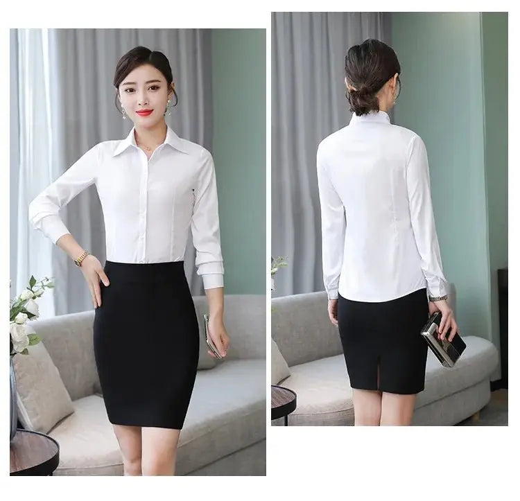 Polyester Cotton Shirts for Women Long Sleeve Blouse - Blade & Thread