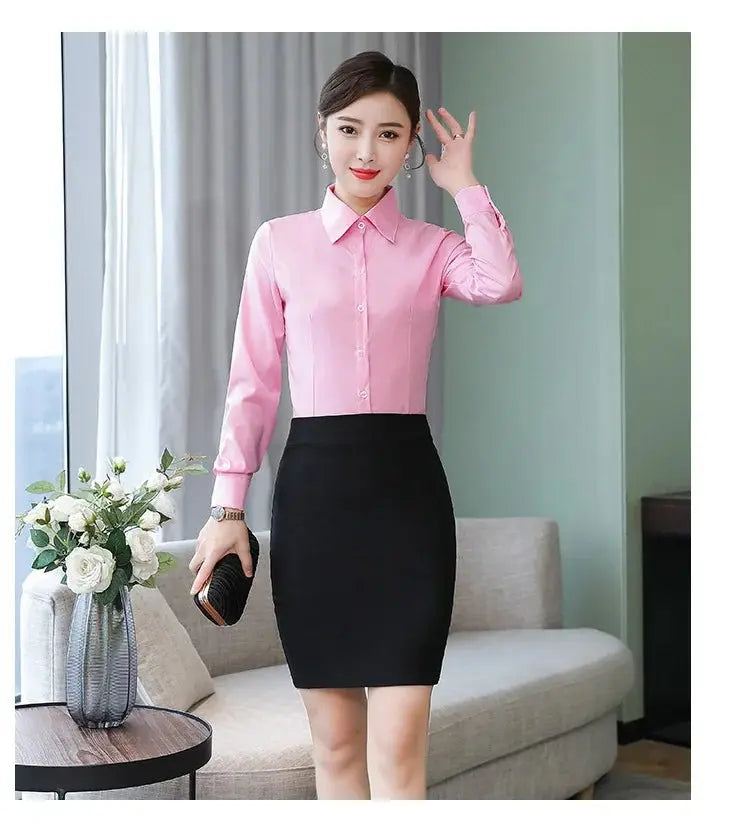 Polyester Cotton Shirts for Women Long Sleeve Blouse - Blade & Thread