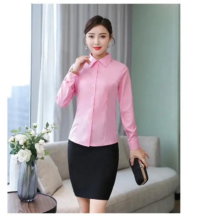 Polyester Cotton Shirts for Women Long Sleeve Blouse - Blade & Thread