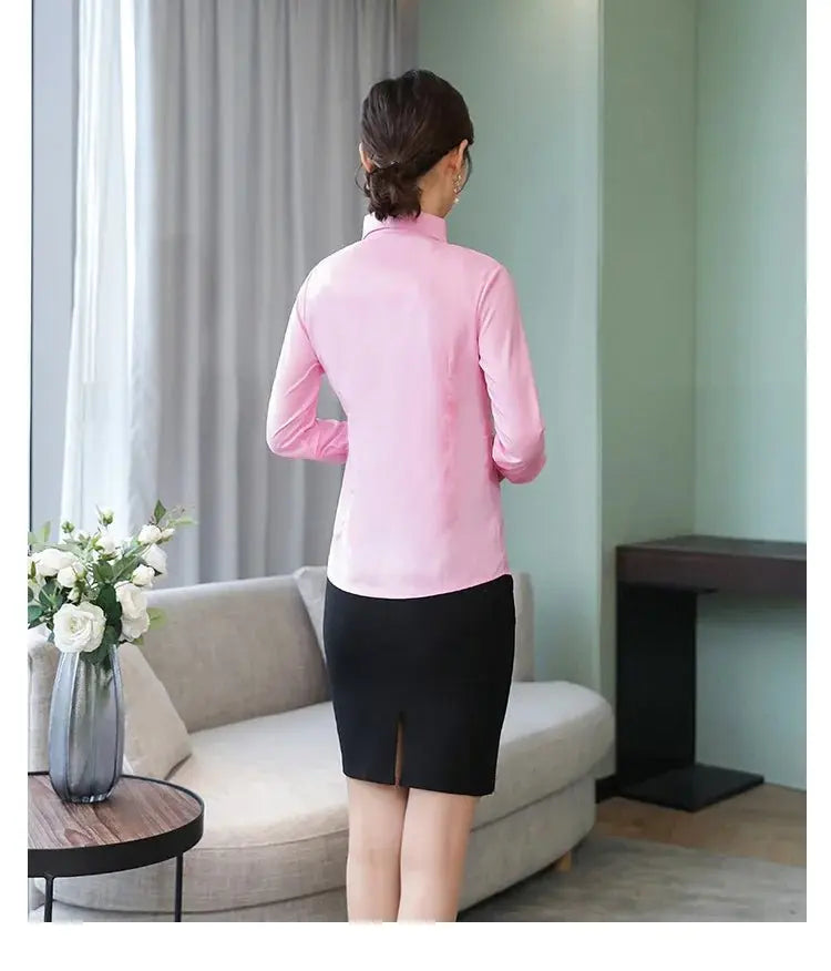 Polyester Cotton Shirts for Women Long Sleeve Blouse - Blade & Thread