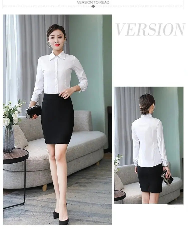Polyester Cotton Shirts for Women Long Sleeve Blouse - Blade & Thread
