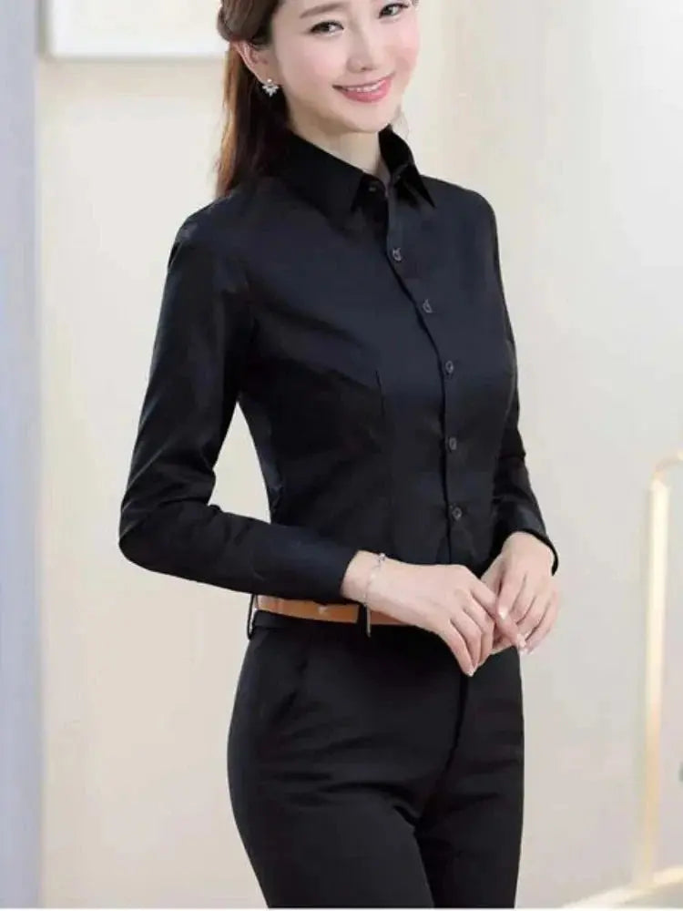 Polyester Cotton Shirts for Women Long Sleeve Blouse - Blade & Thread