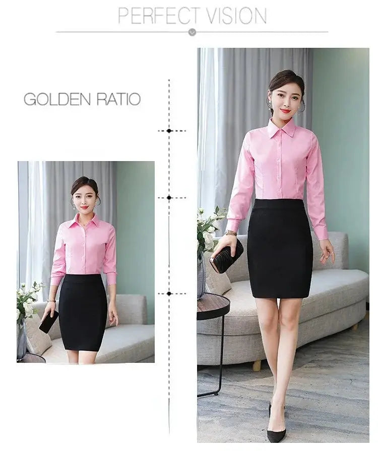 Polyester Cotton Shirts for Women Long Sleeve Blouse - Blade & Thread