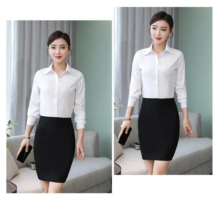 Polyester Cotton Shirts for Women Long Sleeve Blouse - Blade & Thread