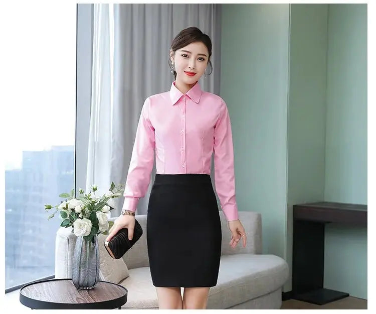 Polyester Cotton Shirts for Women Long Sleeve Blouse - Blade & Thread