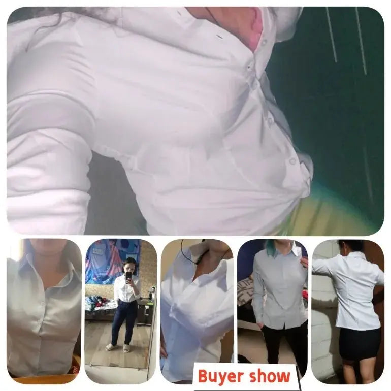 Polyester Cotton Shirts for Women Long Sleeve Blouse - Blade & Thread