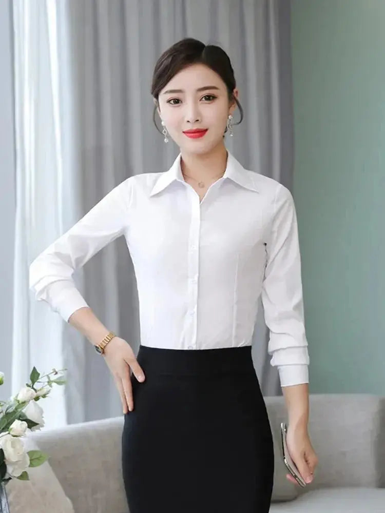 Polyester Cotton Shirts for Women Long Sleeve Blouse - Blade & Thread