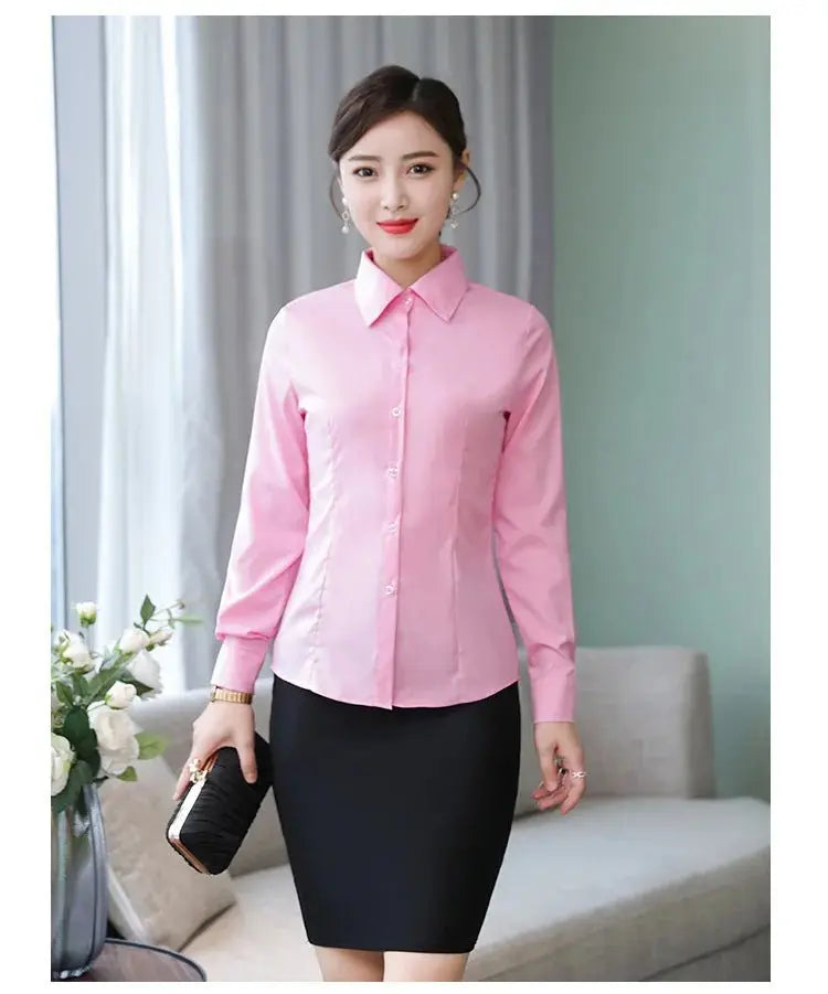 Polyester Cotton Shirts for Women Long Sleeve Blouse - Blade & Thread