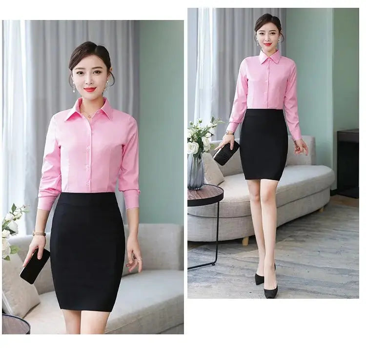 Polyester Cotton Shirts for Women Long Sleeve Blouse - Blade & Thread