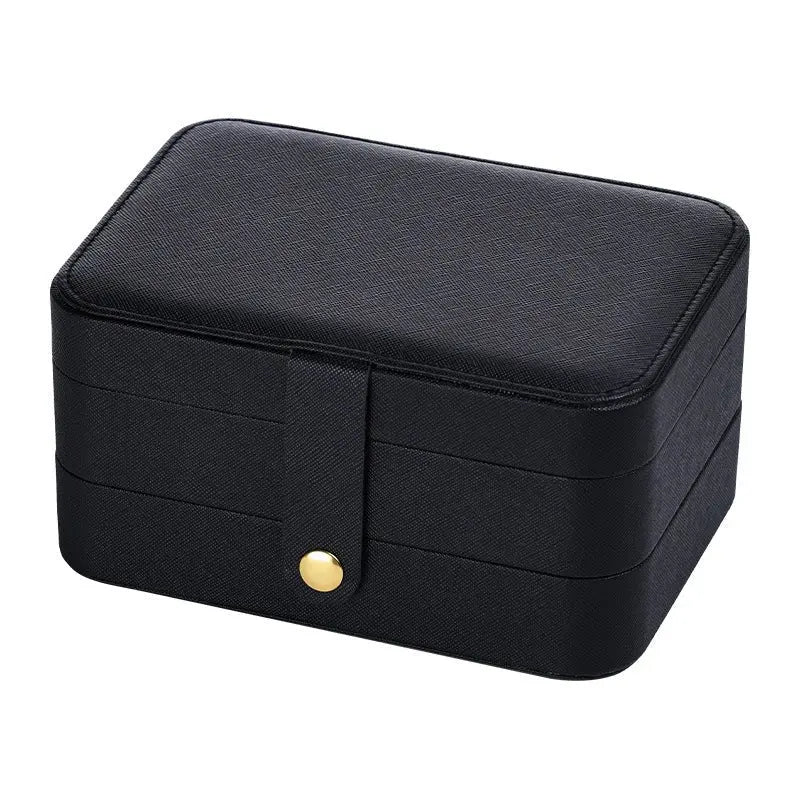 Portable household double-layer storage box with mirror - Blade & Thread