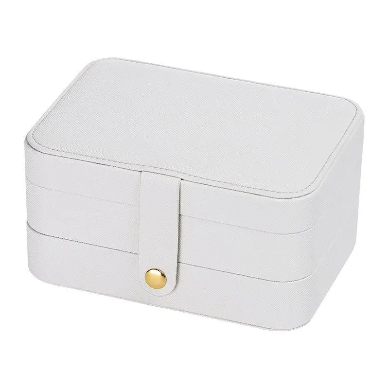 Portable household double-layer storage box with mirror - Blade & Thread
