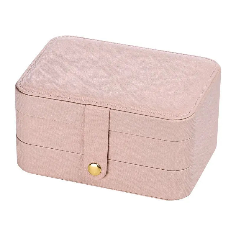 Portable household double-layer storage box with mirror - Blade & Thread