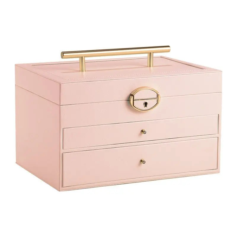 Portable large capacity jewelry box with large mirror - Blade & Thread
