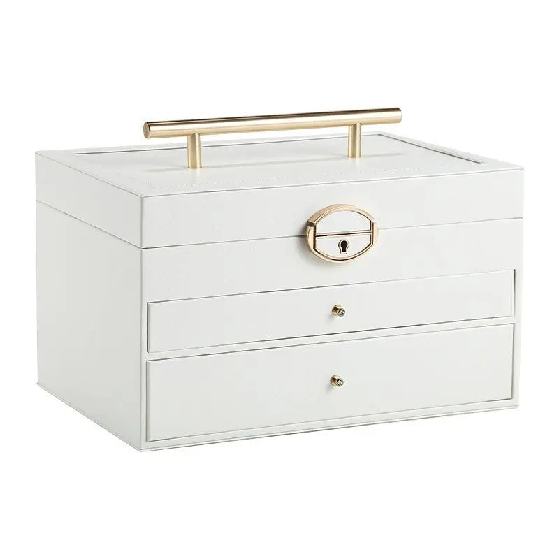 Portable large capacity jewelry box with large mirror - Blade & Thread