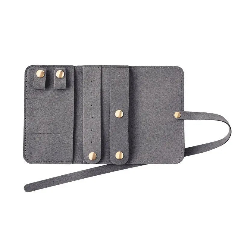 Portable multifunctional leather jewelry clutch bag - Blade & Thread