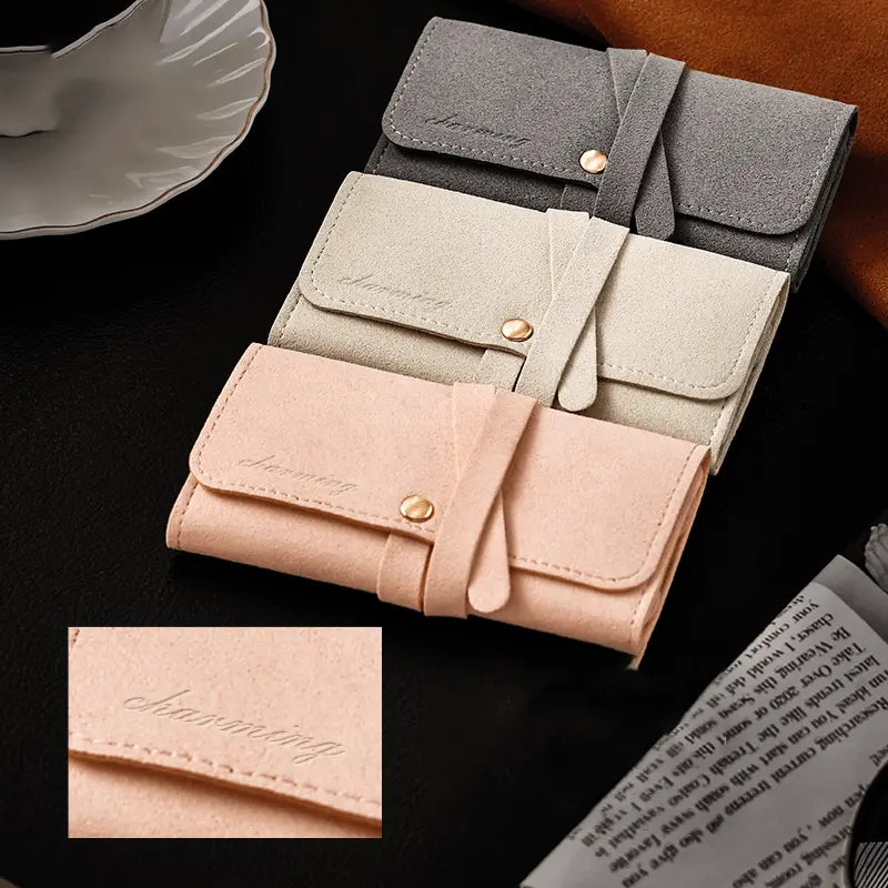 Portable multifunctional leather jewelry clutch bag - Blade & Thread