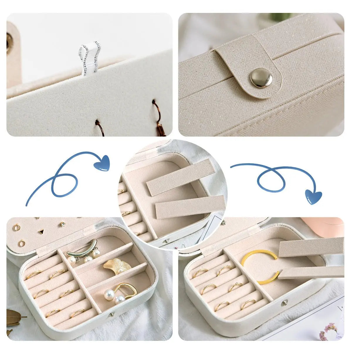 Portable travel girl multi-layer jewelry box - Blade & Thread