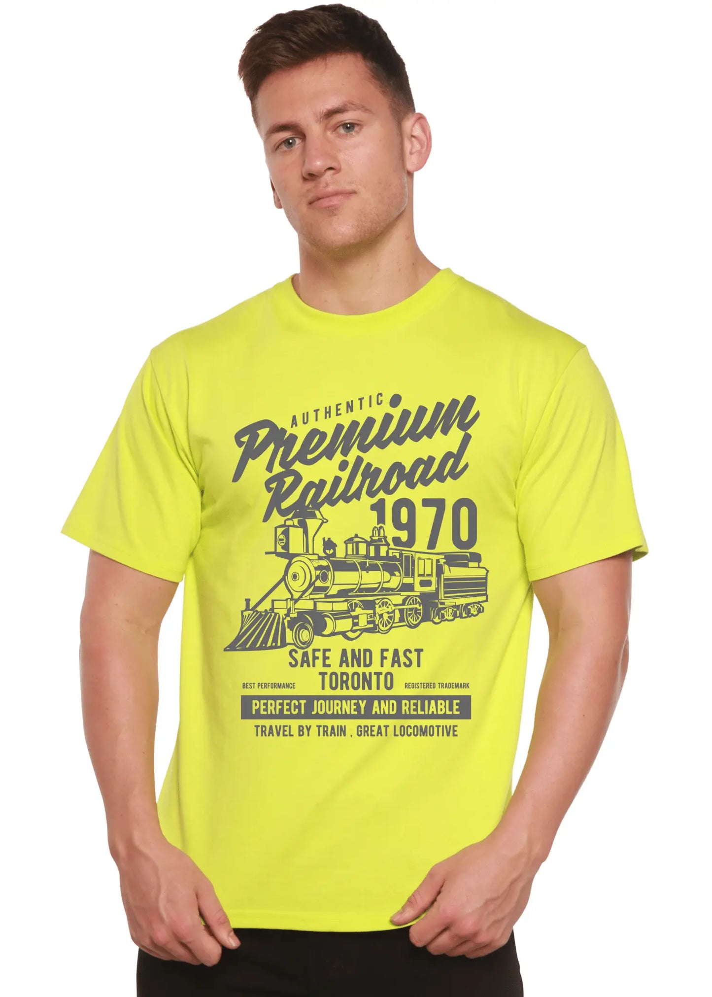 Premium Railroad Spun Bamboo® Men's Bamboo Viscose/Organic Cotton Short Sleeve Graphic T-Shirt - Blade & Thread