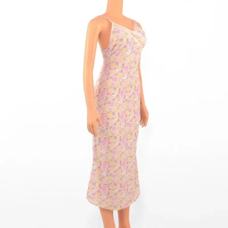 Print Sleeveless Strap Backless Lace Bodycon Dress - Blade & Thread
