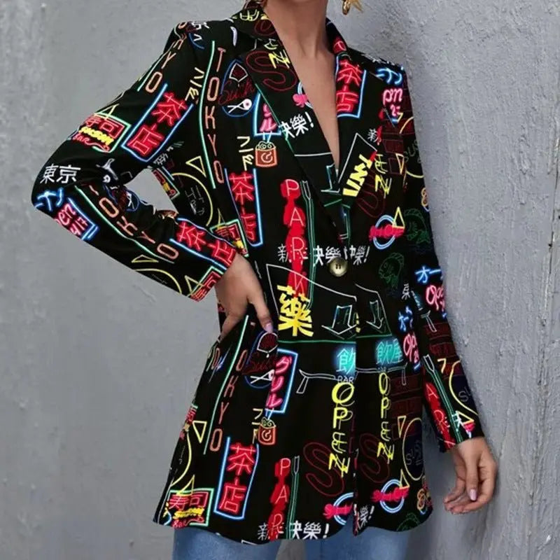 Printed slim fit mid-length jacket - Blade & Thread