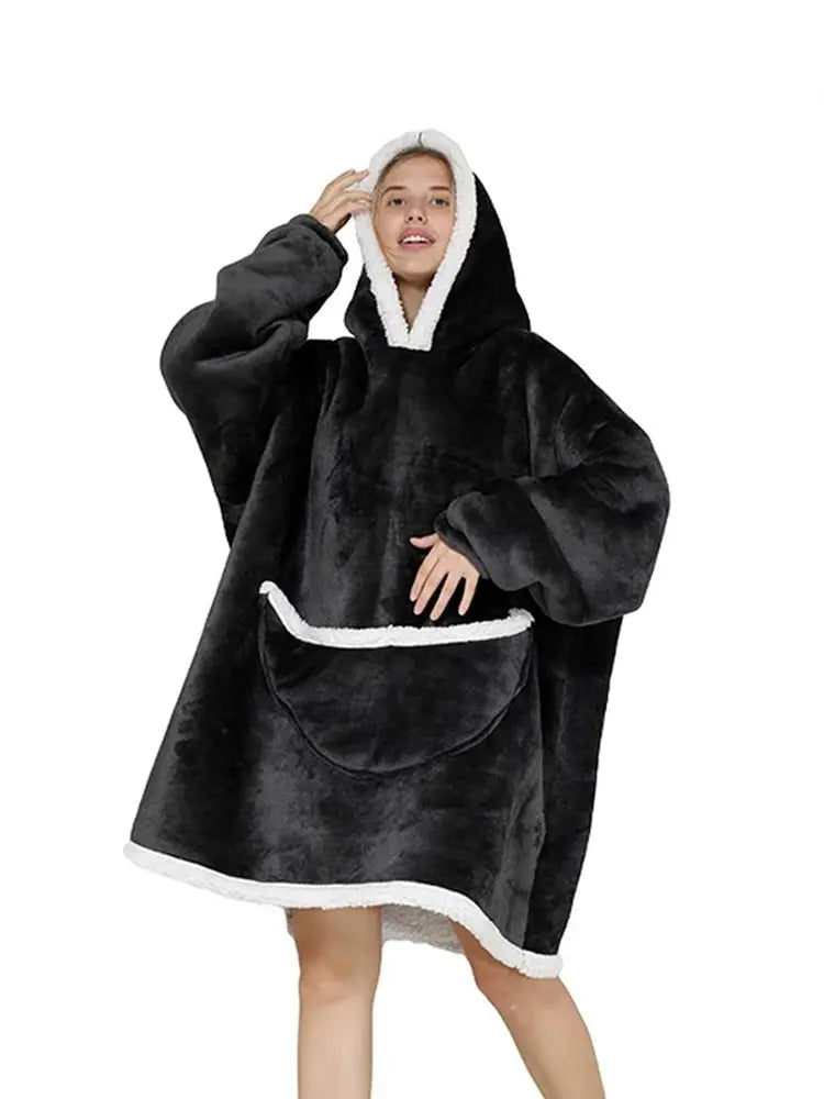 Printed Wearable Blanket Hoodie Fleece Warm Kids Sleepwear Hoody Sweatshirt - Blade & Thread