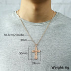 Crucifix Cross Pendant Necklace For Women Men 585 Rose Gold Snail Link Chain Cross Necklace Fashion nowadaysfashion