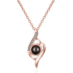 100 languages of love necklace Projection Pendant Necklace For Women Crystal Jewelry nowadaysfashion