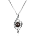 100 languages of love necklace Projection Pendant Necklace For Women Crystal Jewelry nowadaysfashion