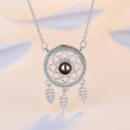 100 languages of love necklace Projection Pendant Necklace For Women Crystal Jewelry nowadaysfashion