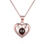 100 languages of love necklace Projection Pendant Necklace For Women Crystal Jewelry nowadaysfashion