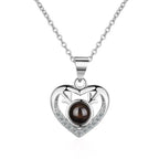 100 languages of love necklace Projection Pendant Necklace For Women Crystal Jewelry nowadaysfashion