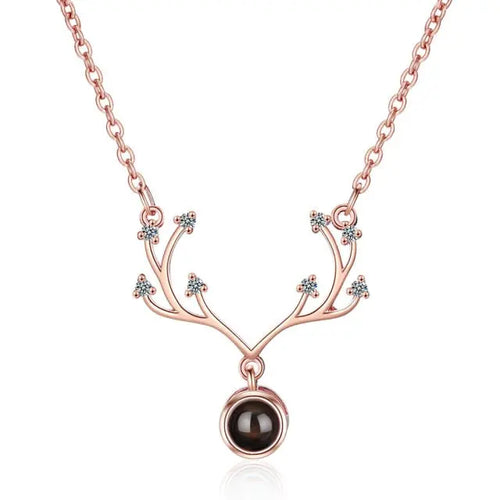 100 languages of love necklace Projection Pendant Necklace For Women Crystal Jewelry nowadaysfashion
