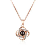 100 languages of love necklace Projection Pendant Necklace For Women Crystal Jewelry nowadaysfashion