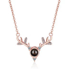 100 languages of love necklace Projection Pendant Necklace For Women Crystal Jewelry nowadaysfashion