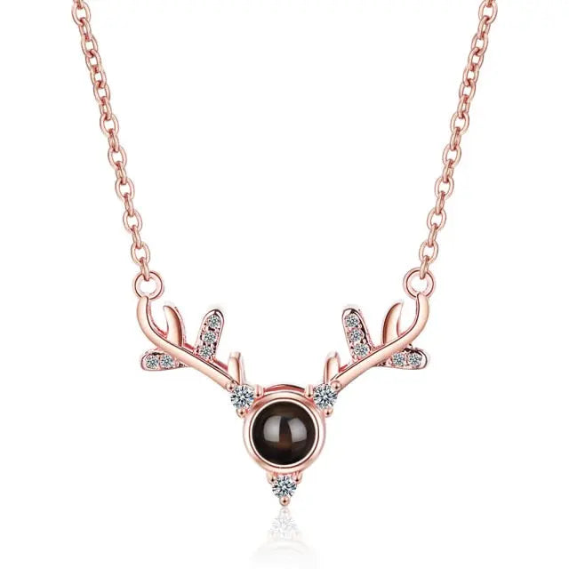 100 languages of love necklace Projection Pendant Necklace For Women Crystal Jewelry nowadaysfashion