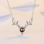 100 languages of love necklace Projection Pendant Necklace For Women Crystal Jewelry nowadaysfashion
