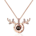 100 languages of love necklace Projection Pendant Necklace For Women Crystal Jewelry nowadaysfashion