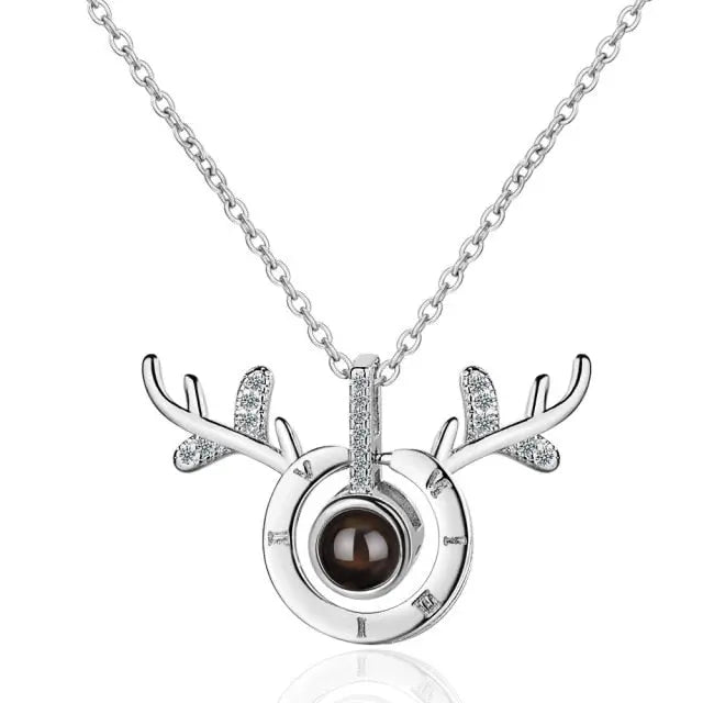 100 languages of love necklace Projection Pendant Necklace For Women Crystal Jewelry nowadaysfashion
