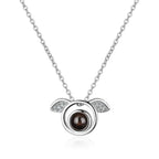 100 languages of love necklace Projection Pendant Necklace For Women Crystal Jewelry nowadaysfashion