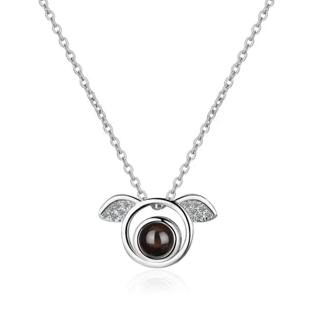 100 languages of love necklace Projection Pendant Necklace For Women Crystal Jewelry nowadaysfashion